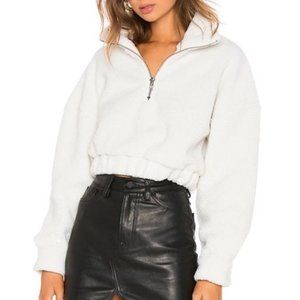 LPA Quinn Fleece Pullover Jacket Cream Sherpa Size Small